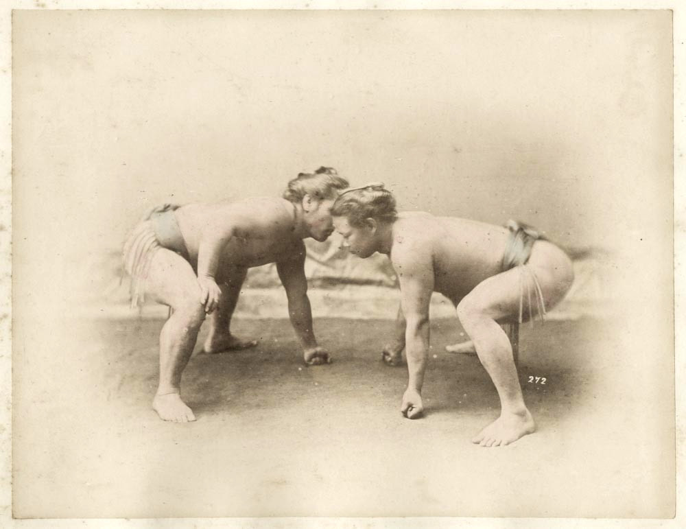 VINTAGE PHOTO JAPAN c.1880\'s/90\'s SUMO WRESTLERS