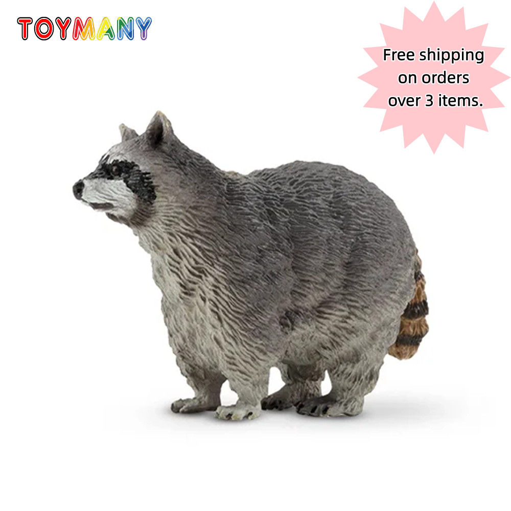 Toymany Simulation Raccoon Wildlife Animal Model Toy Mini Figures Dolls Action