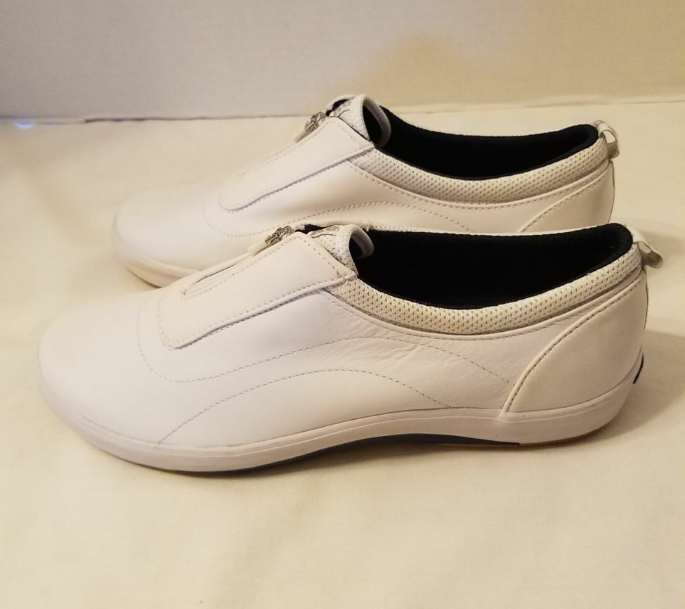 Keds New White Zip Front Rubber Shoe, Sz 7.5