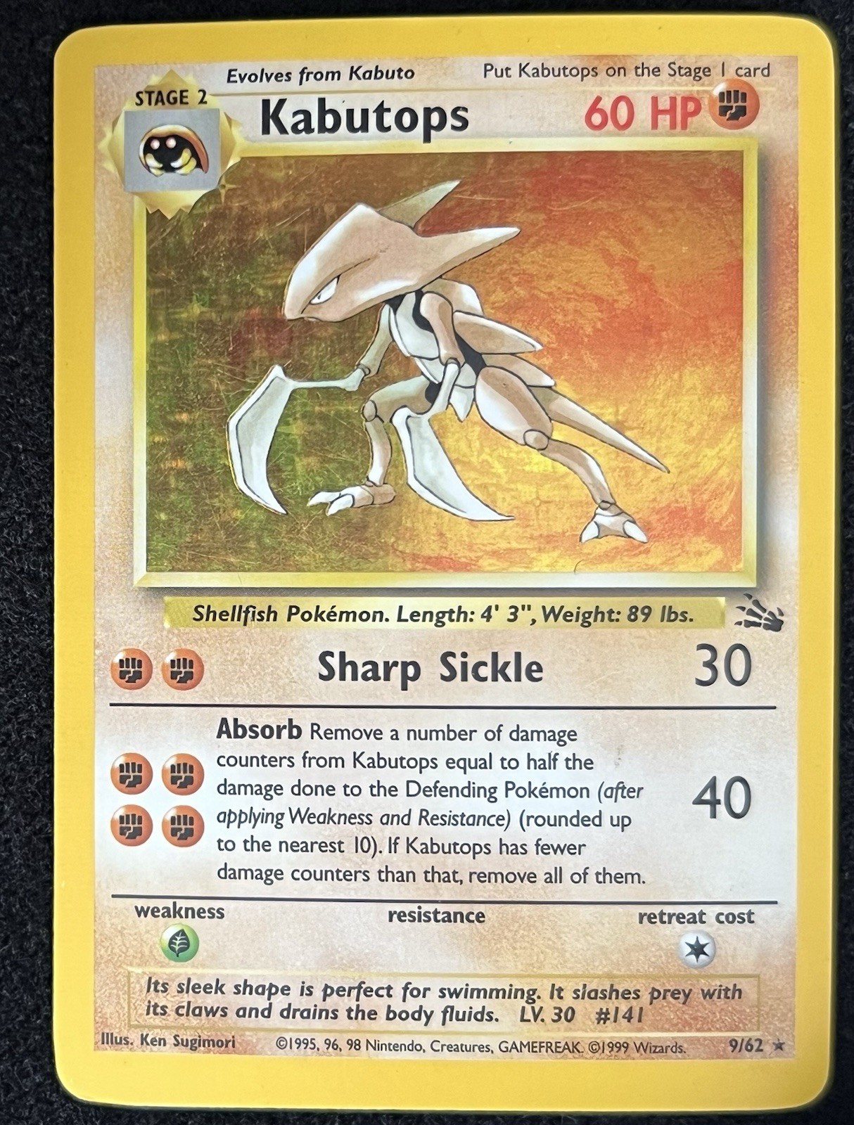 (LP) Kabutops 9/62 Holo - Pokemon Fossil