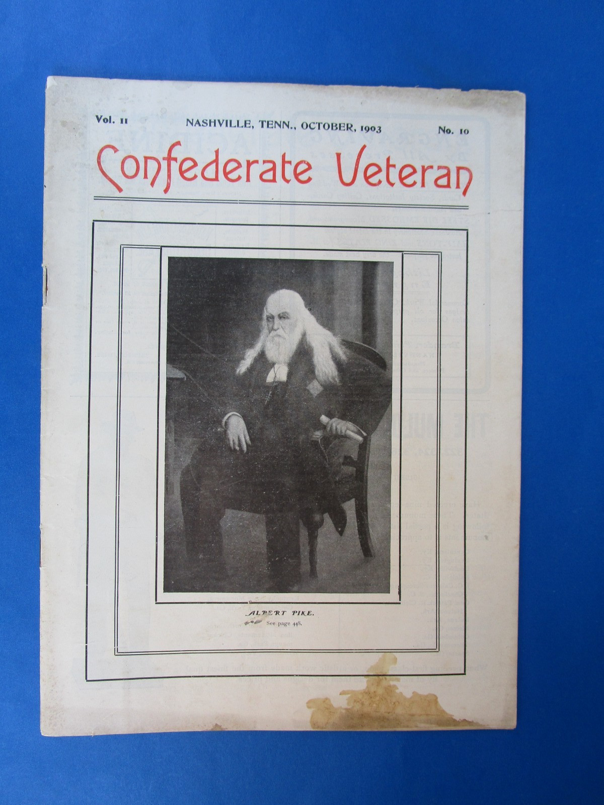 Civil War Confederate Veteran's Magazine, Oct. 1903; War stories, Monuments, Ads