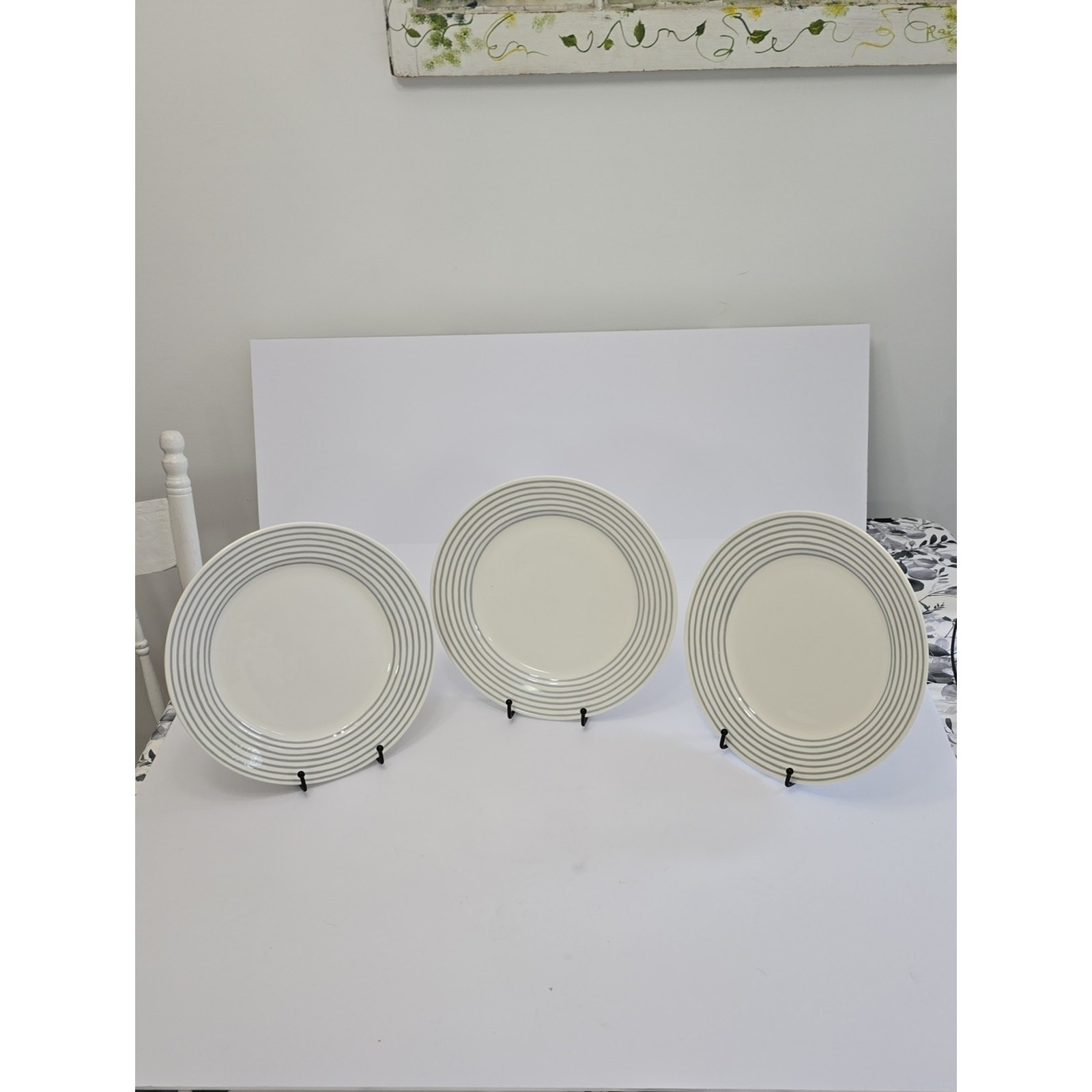 Kate Spade Lenox Set Of 3 Charlotte Street Slate East Dinner Plates 11.5