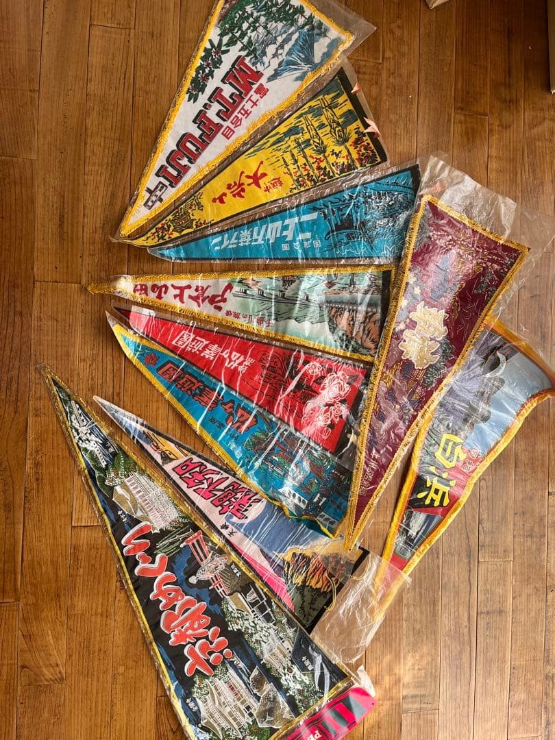 Pennants 10 Pieces Large and Small Used, Some Wear, Cleaned