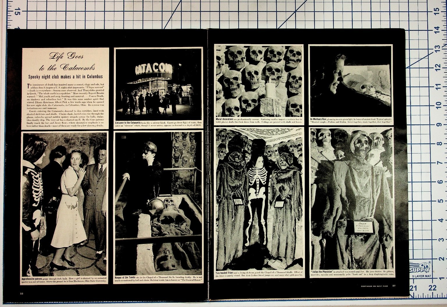 Life Magazine 1940 The Catacombs Columbus Ohio Horror Nightclub Article