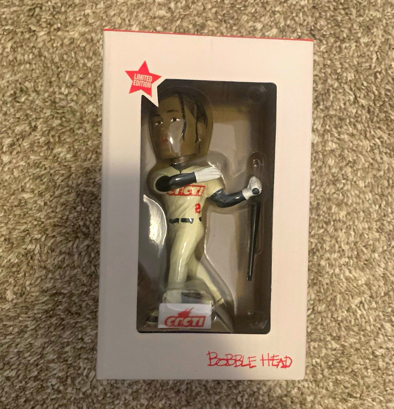 Cactus Jack Travis Scott Limited Edition Bobblehead Figure Plastic In Box