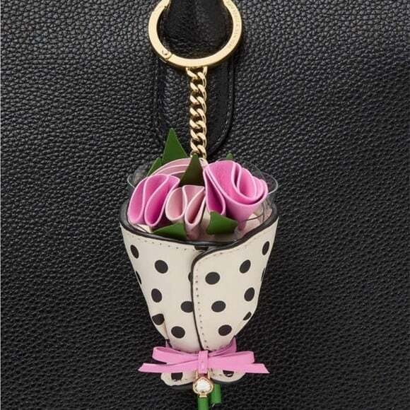New Kate Spade Flora 3D Flower Bouquet Bag Charm KK974 Keychain