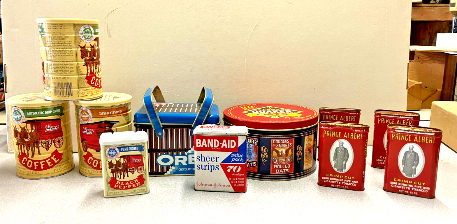 LOT OF 16 VARIOUS EMPTY TINS ALL USED