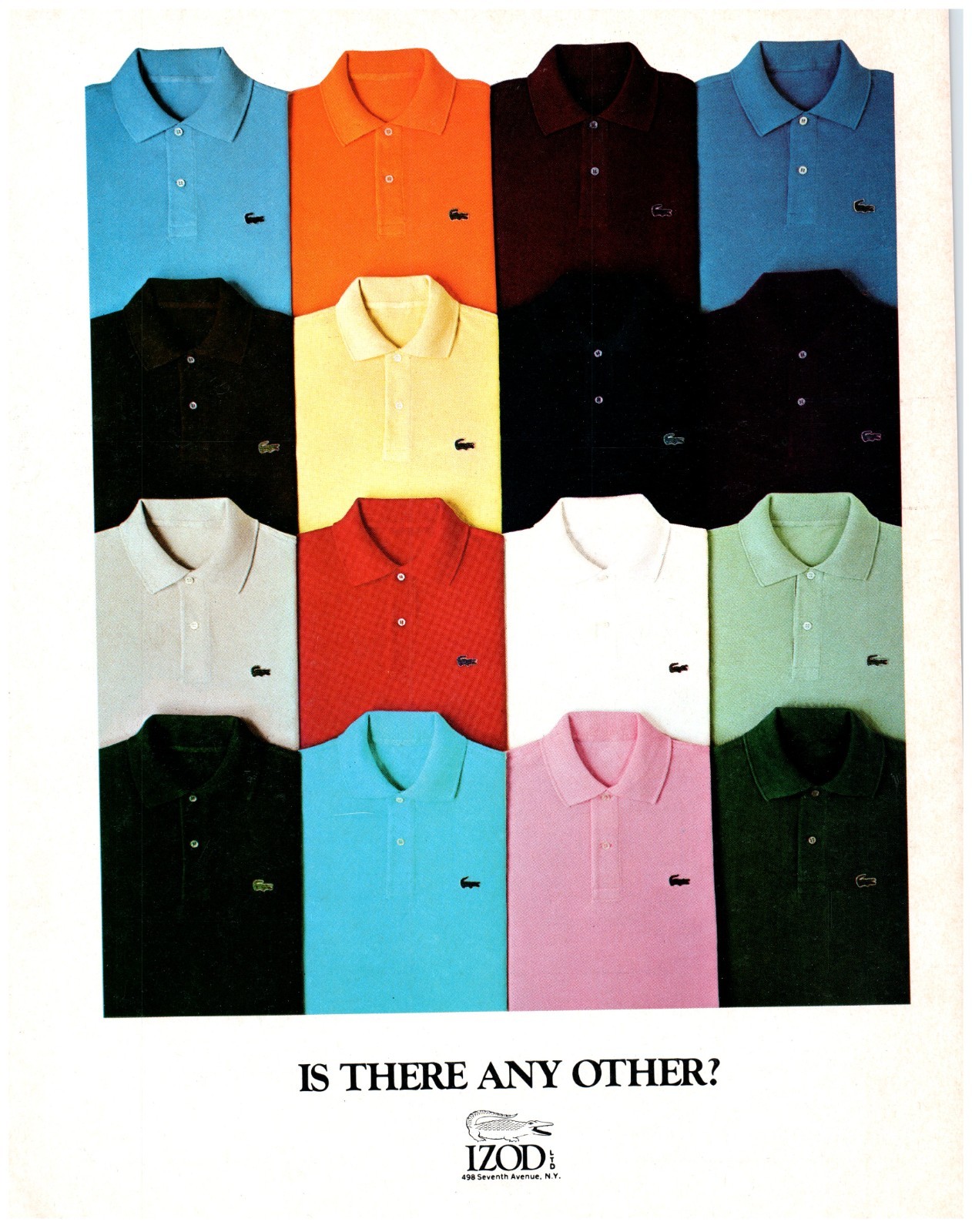 1973 PRINT AD, Izod Lacoste Crocodile Polo Shirts Is There Any Other? 70\'s Ad