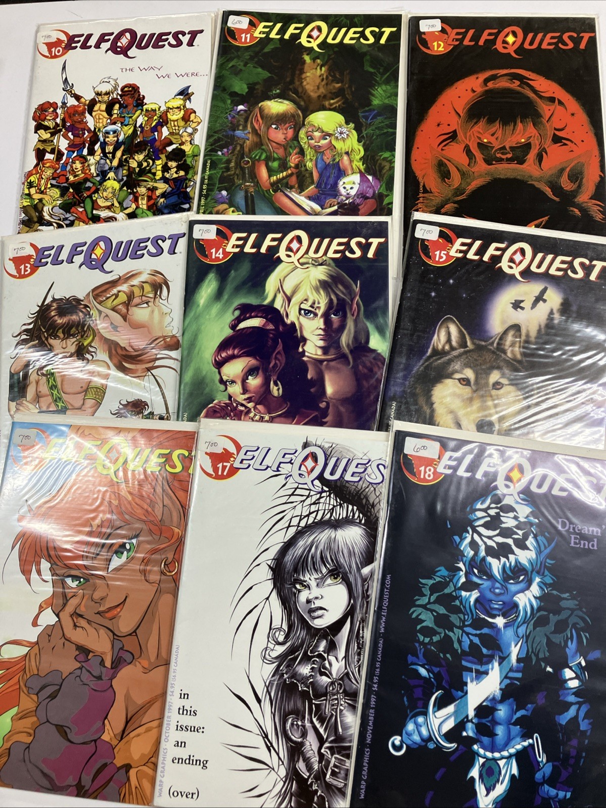 Elfquest (Vol. 2) #10,11,12,13,14,15,16,17,18 Warp 1996, NM Never Read Lot of 9