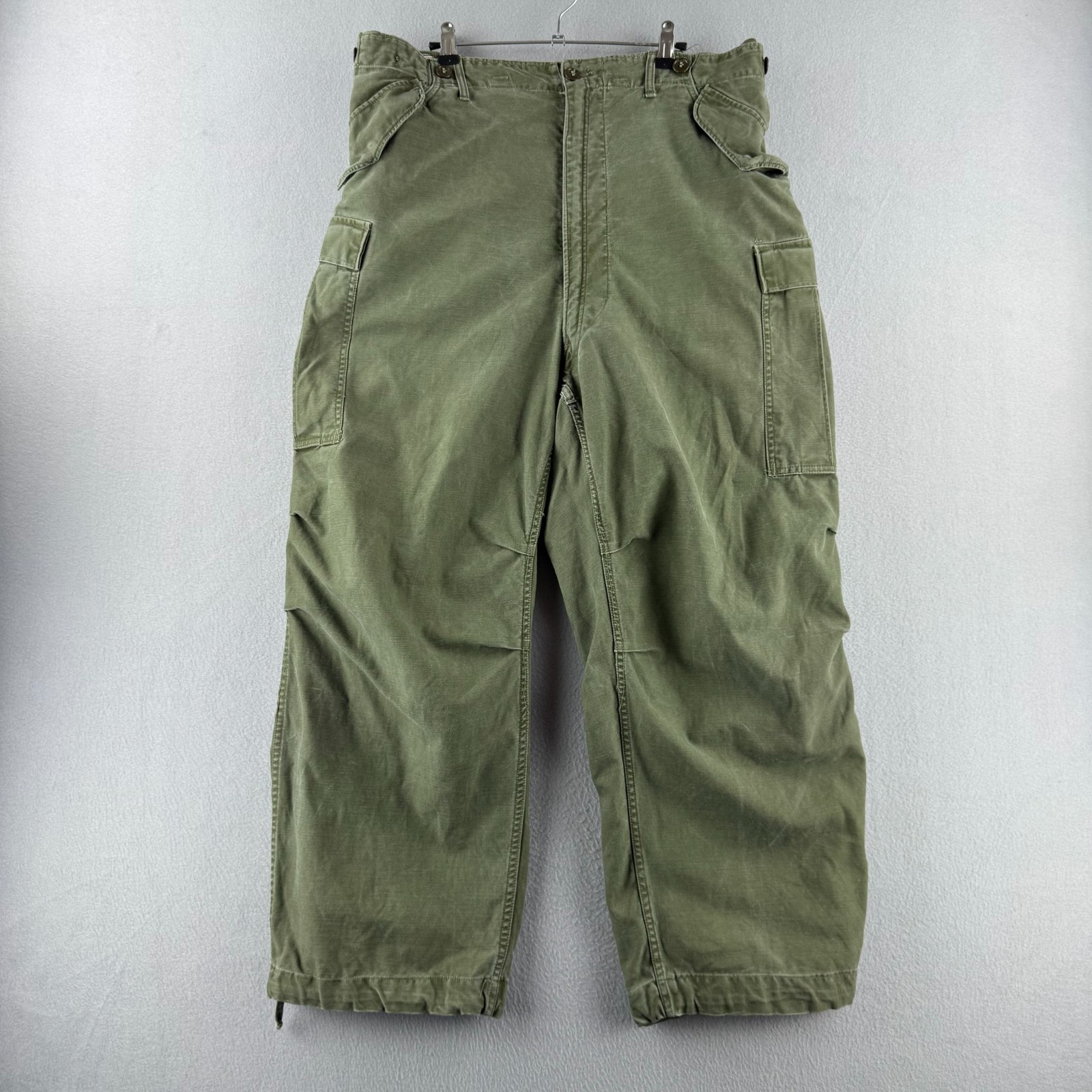 Vintage 50s Military Pants Mens 35x27 Korean War Cargo M-51 Field Baggy Fit