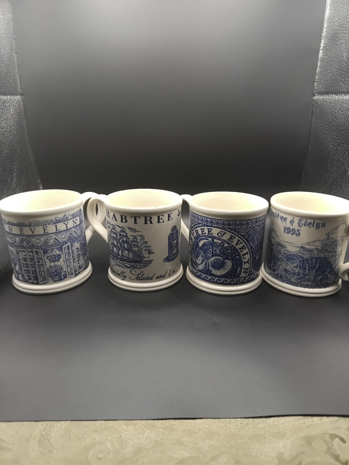 Vintage Sequential Set of Four Annual Crabtree and Evelyn Mugs