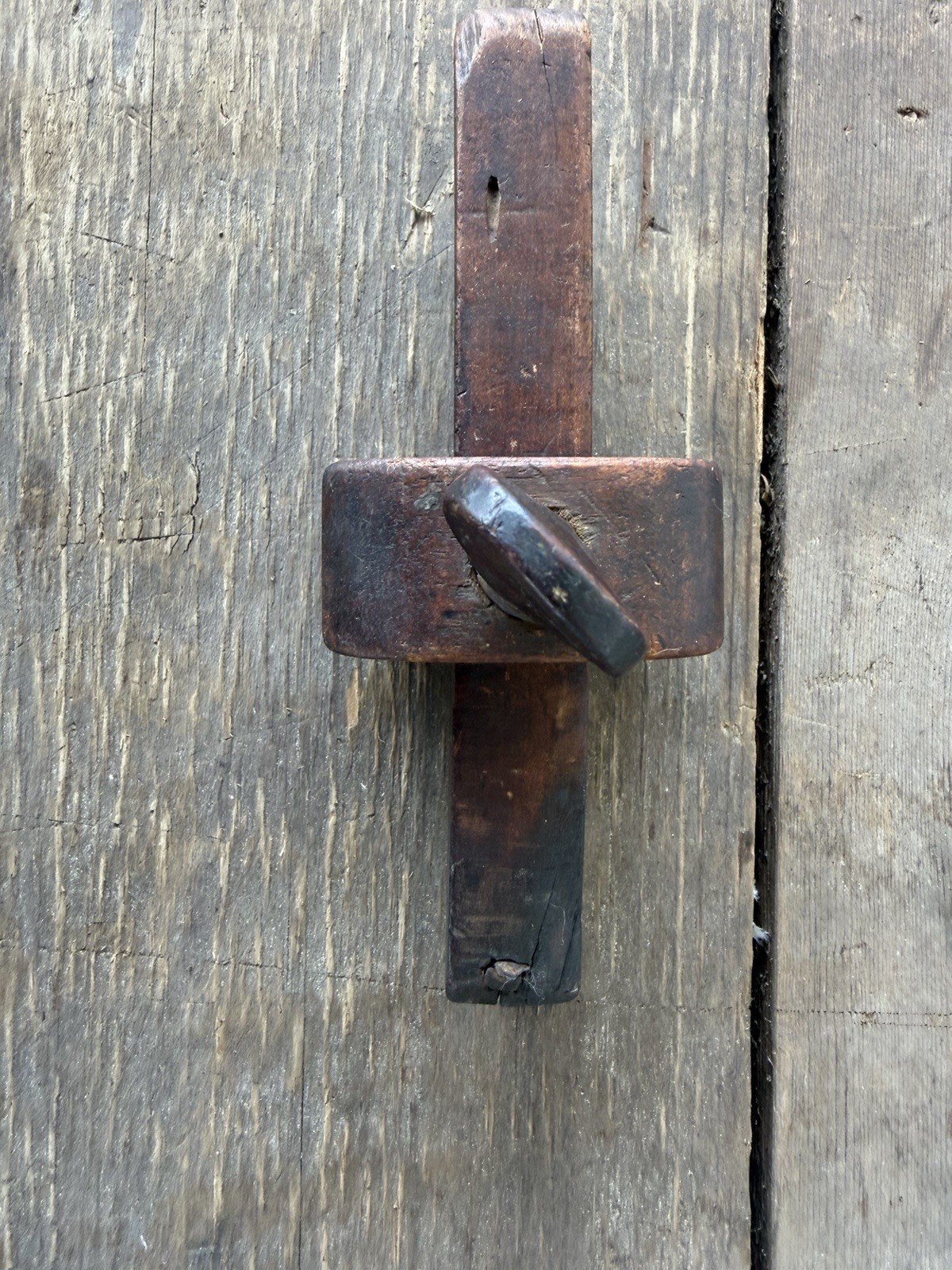 Antique Wooden Carpenters Scribe Sliding Beam with Thumb Screw