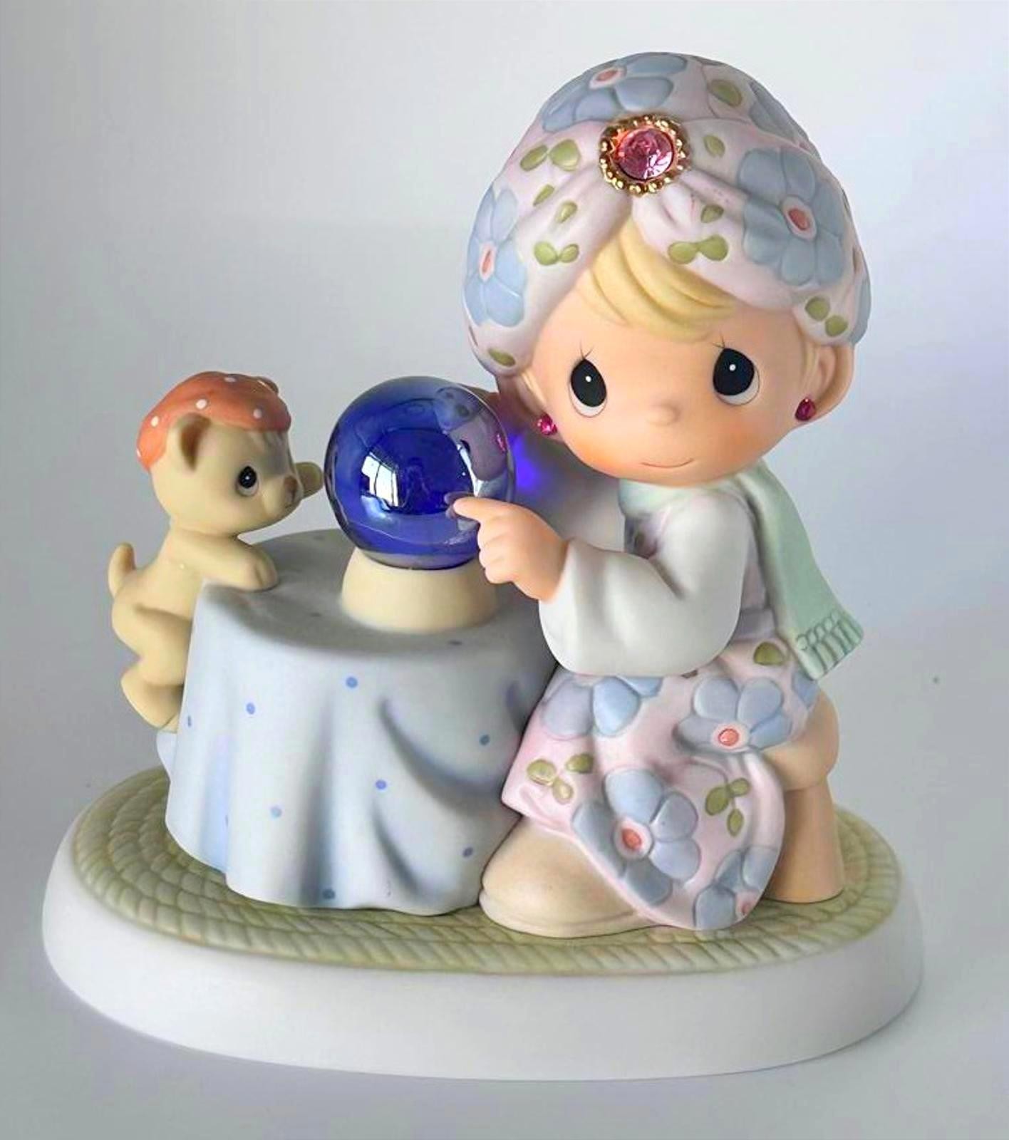 Precious Moments Astrology Girl with Future Predicting Crystal Ball Figurine.