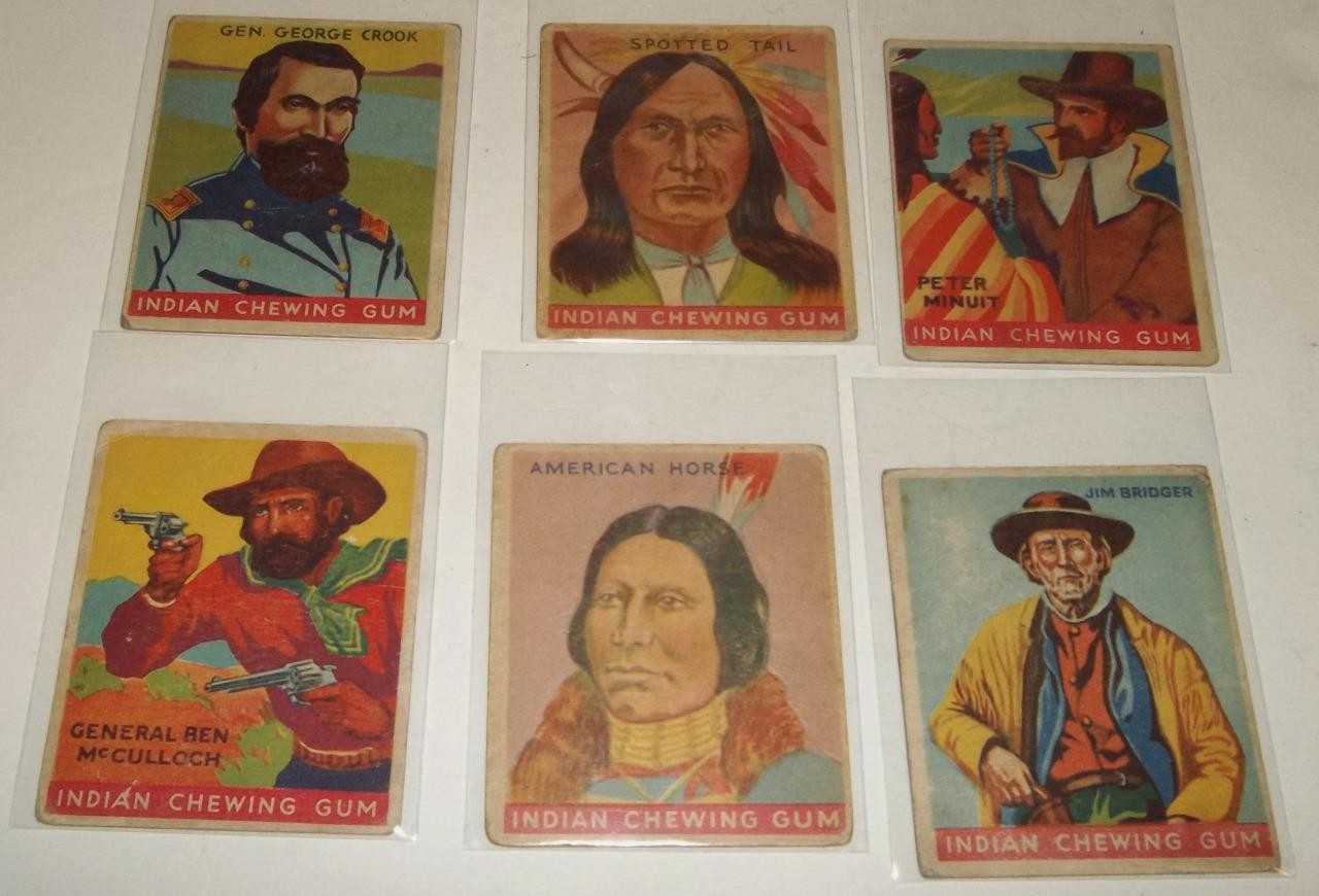 Vintage 1933 Goudey Gum Indian Gum Card Lot of 6 Cards  Series of 96