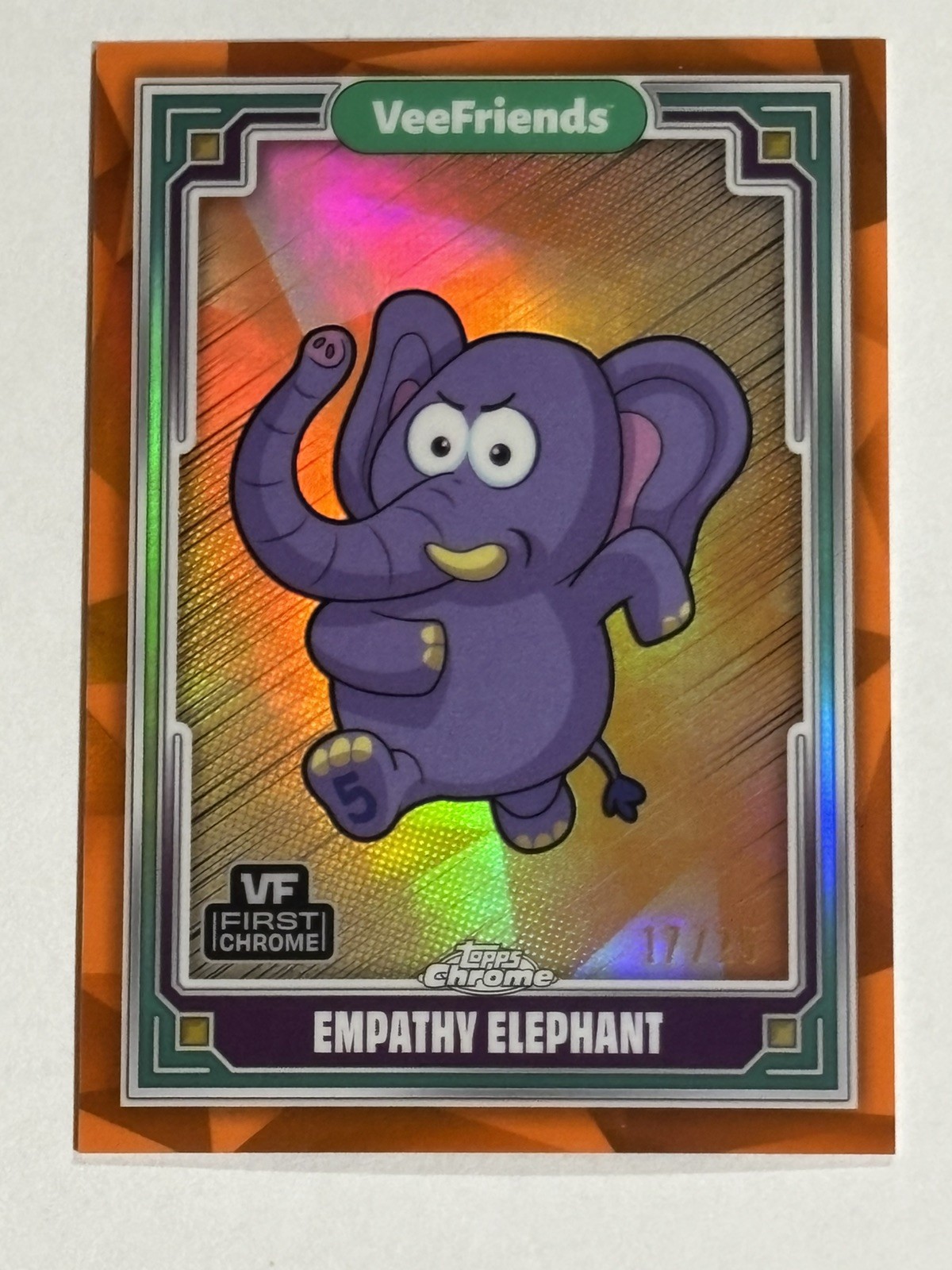 2025 Topps Chrome VeeFriends Empathy Elephant Orange Refractor /25 17/25