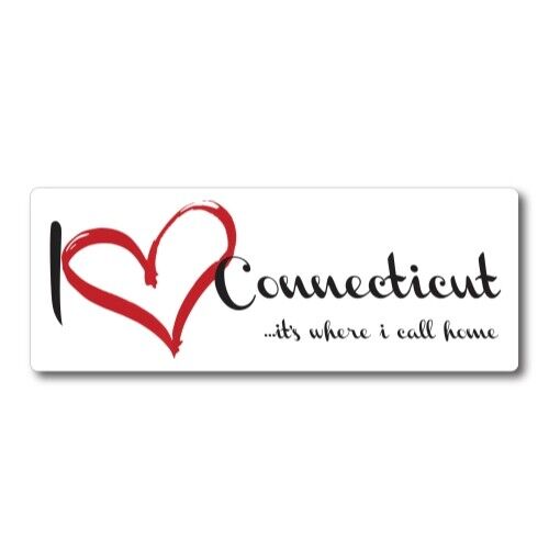 I Love Connecticut, It's Where I Call Home US State Magnet Decal,3x8 Automotive