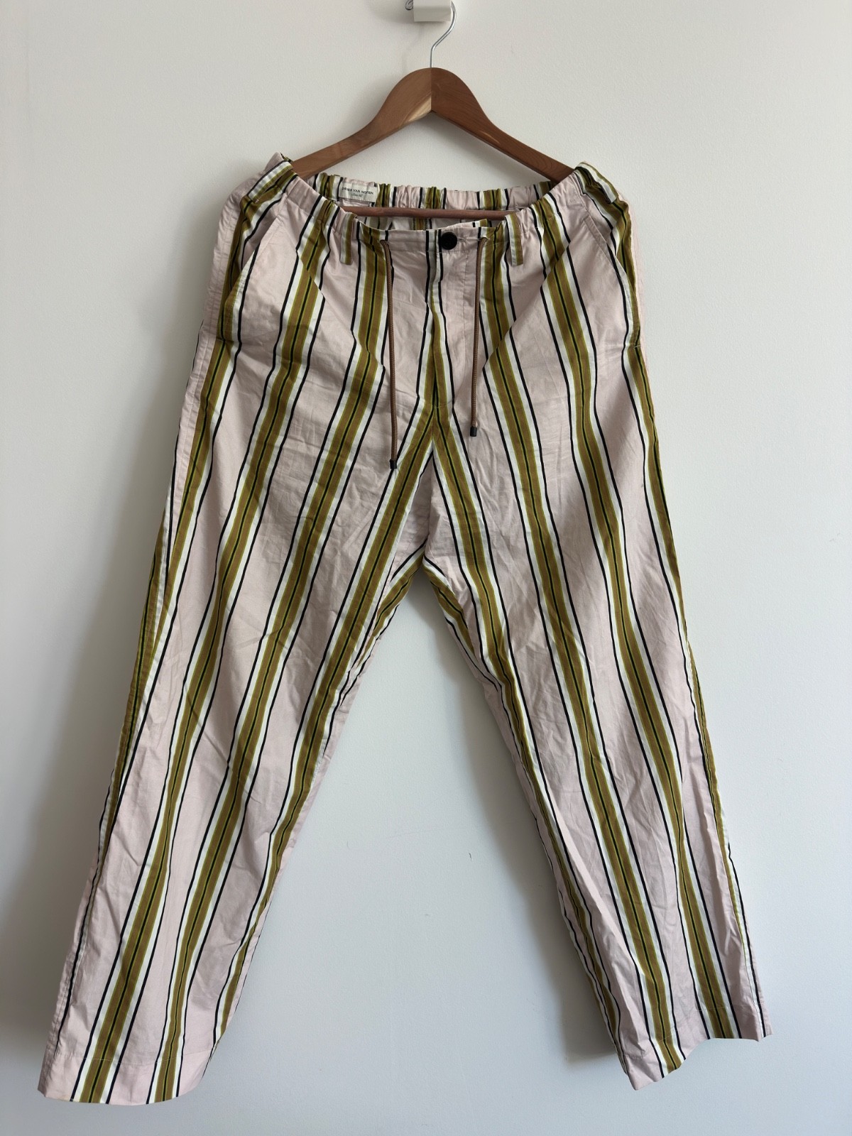 Dries Van Noten Pink Striped Trousers Straight Leg Pants - Mens Size 30