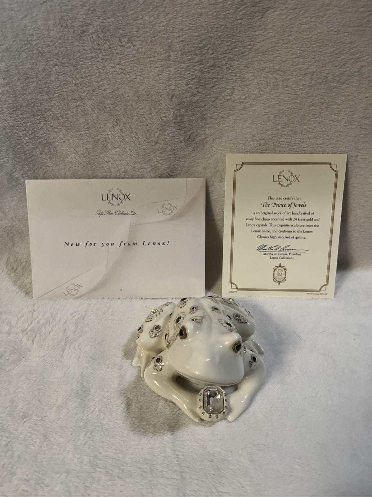 Retired Lenox Prince of Jewels Frog Woodland Jewels Collection Figurine COA READ