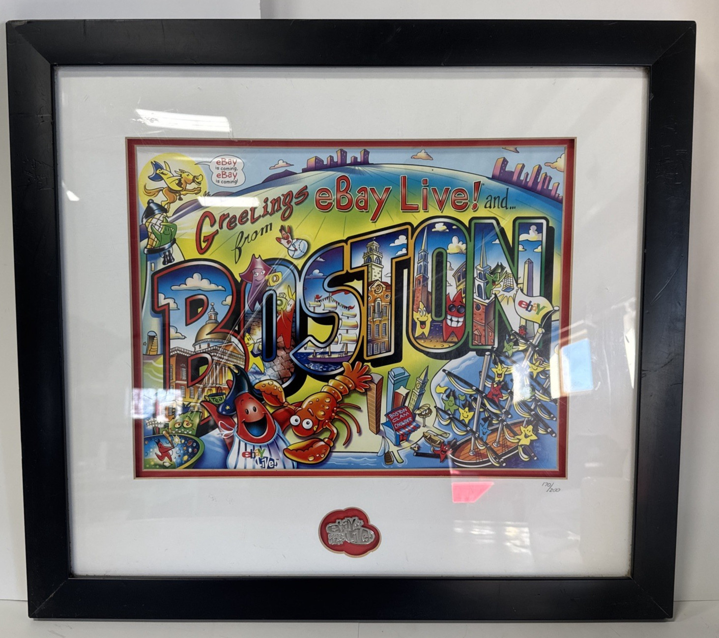 2007 eBay Live Limited Edition Signed Framed Print Boston #170/200 & Pin & COA