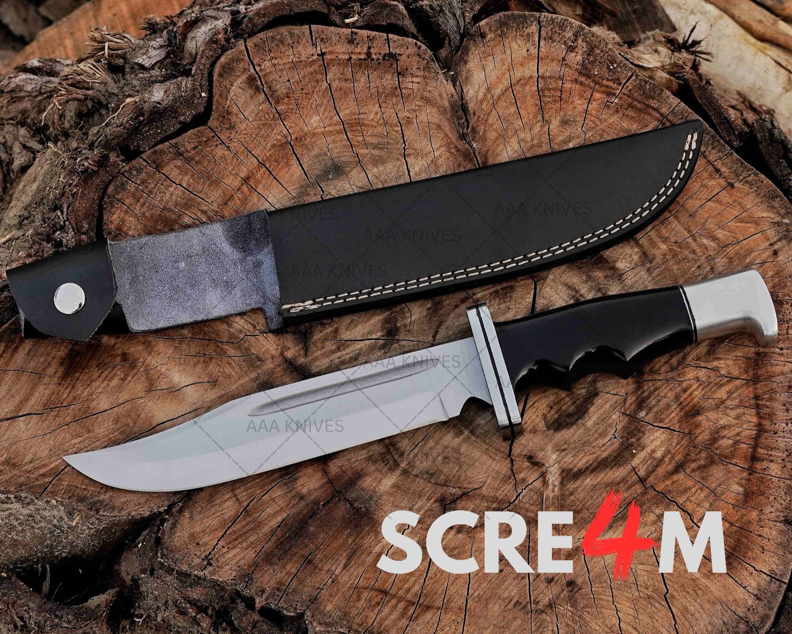 Scream Ghostface Buck 120 Fixed Blade Knives Custom Handmade Horror Movie Knife