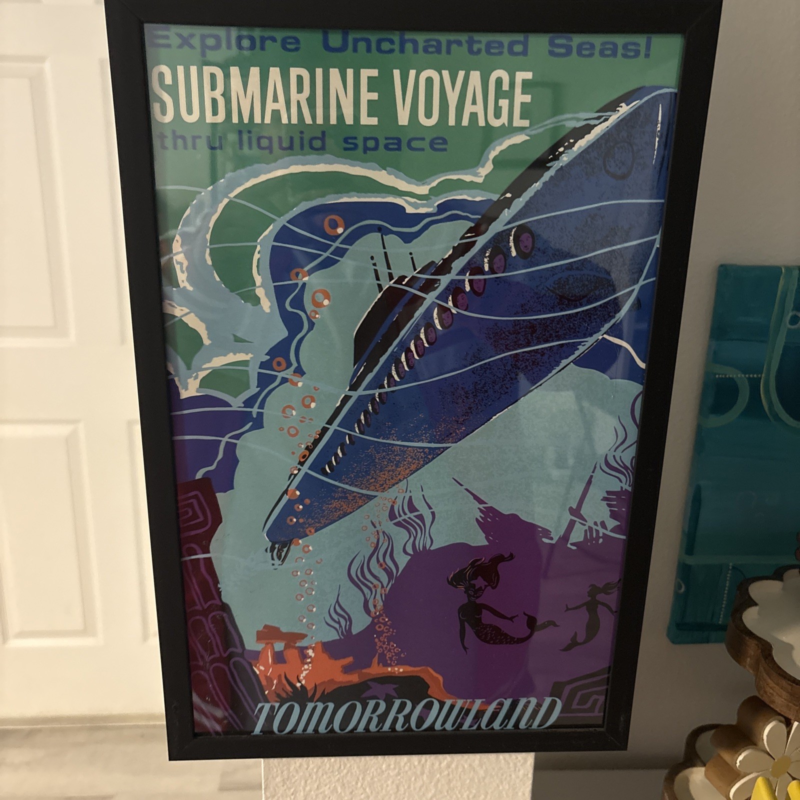Disneyland Tomorrow Land Vintage Poster Promo Submarine Voyage Walt Disney Rare