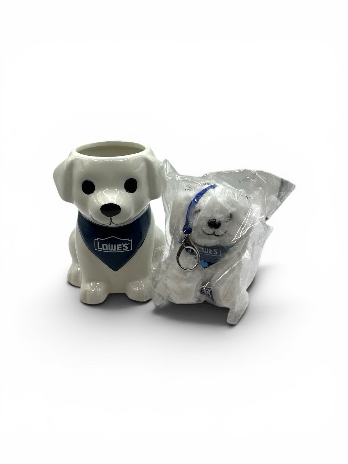 LOWES EXCLUSIVE PLUSH DOG KEYCHAIN & CERAMIC PLANTER PUPPY PROMO SET  4/4/2026