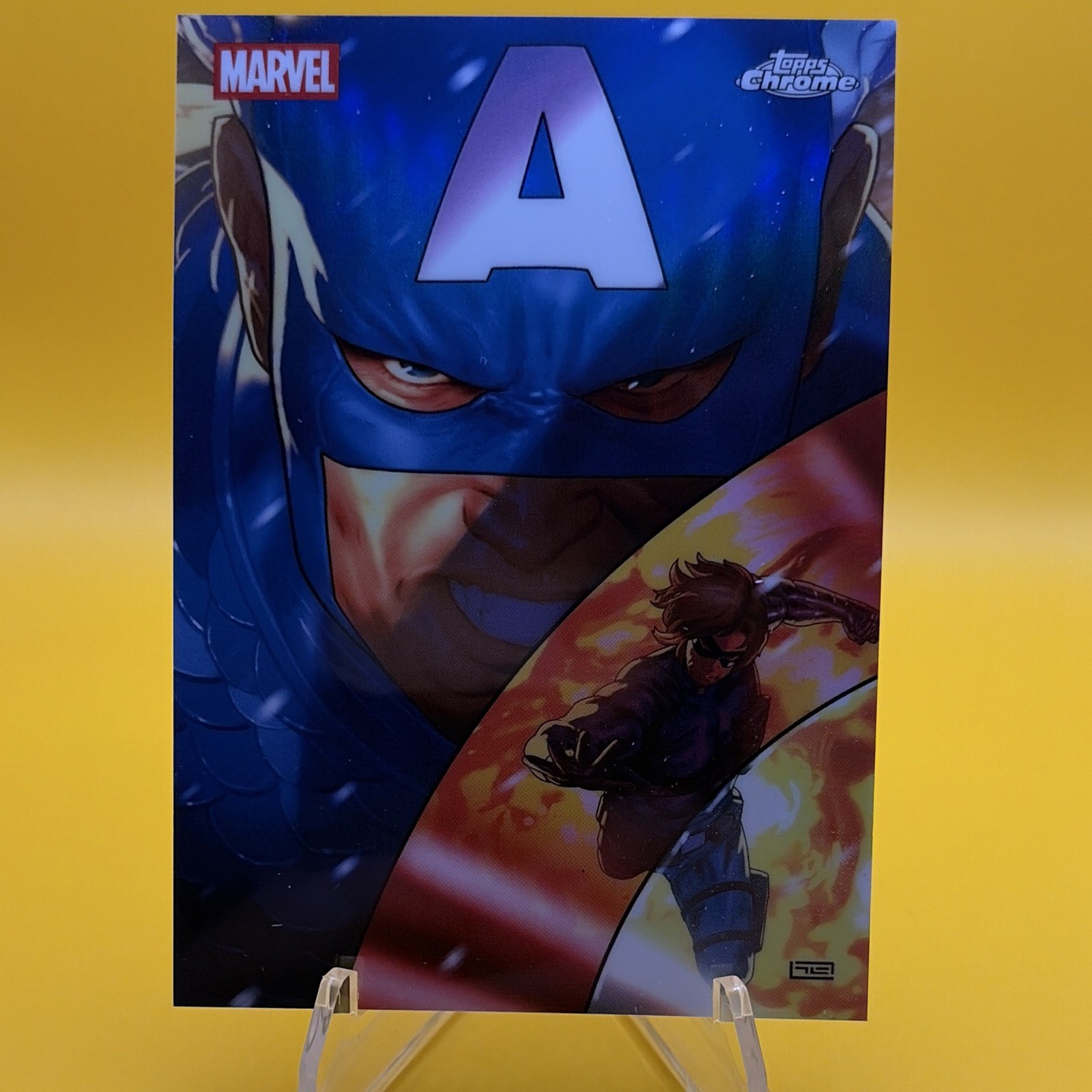2025 Topps Chrome Marvel Reflections R-4 Captain America And The Winter Soldier