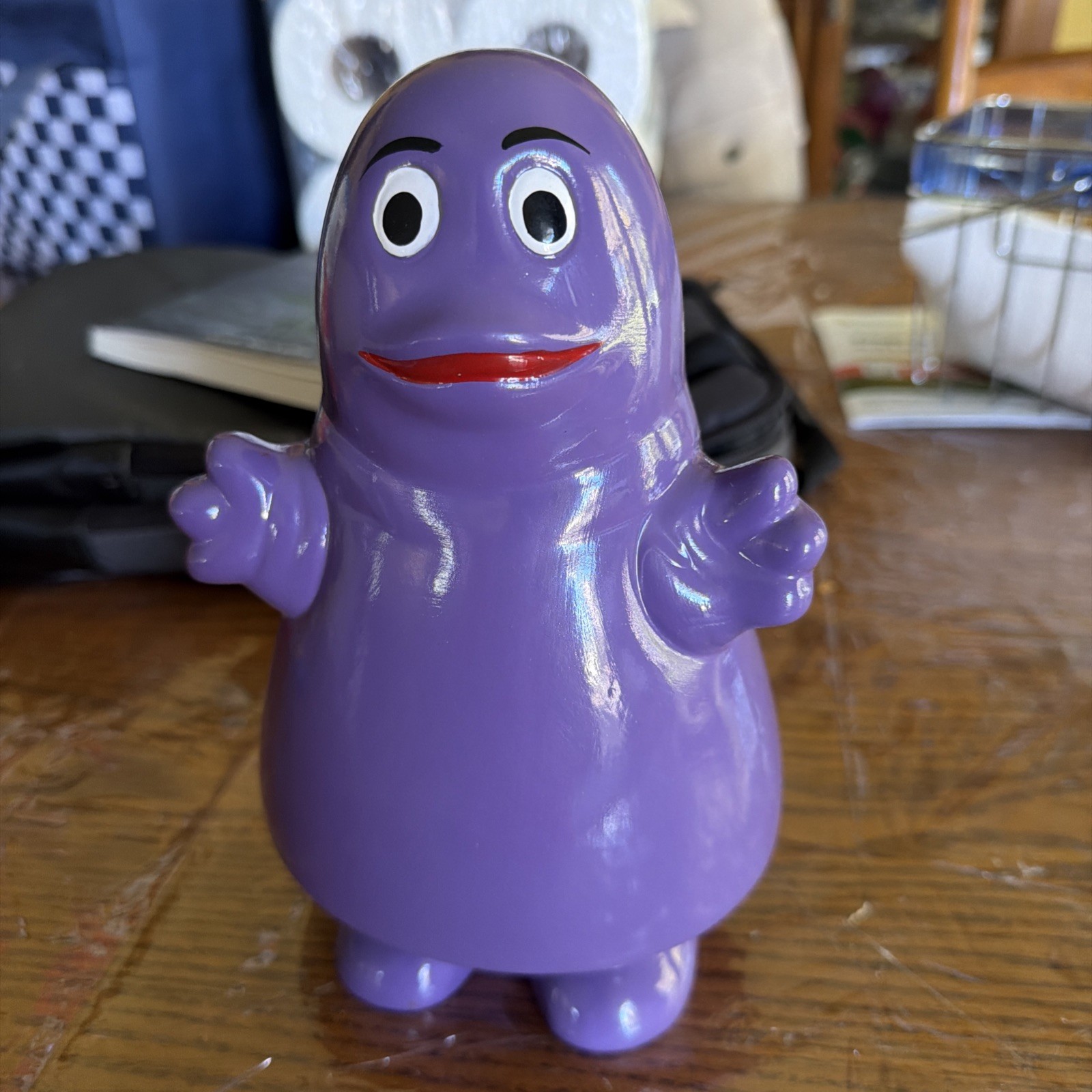 Vintage McDonald's GRIMACE 9” Ceramic Coin Bank With Stopper 1985