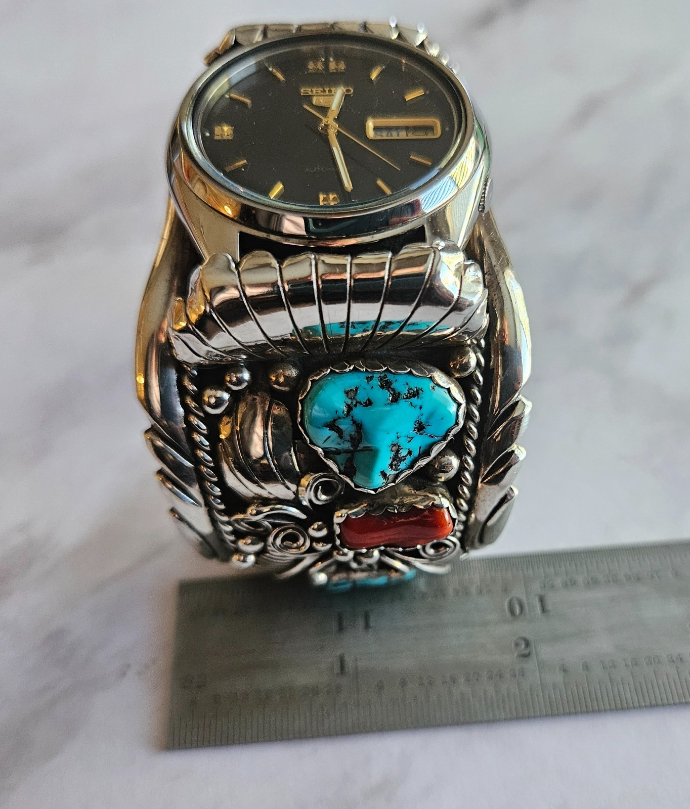 Victor Chee vintage Native American Seiko wide band