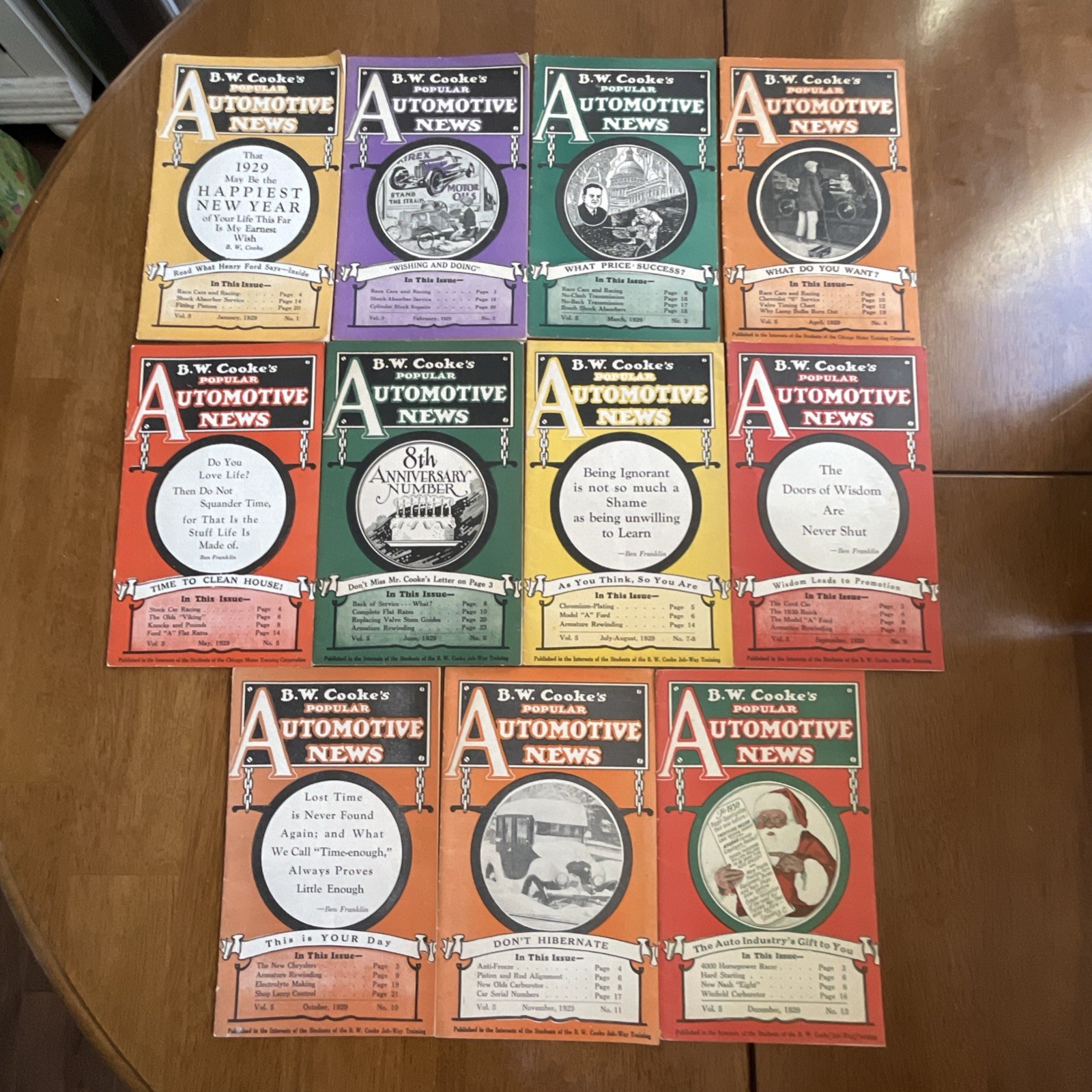 B.W. Cooke Automotive News Magazines Lot 1929 full year RARE inv#99