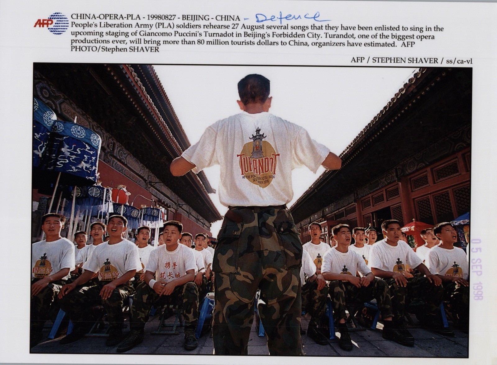 A35 A3527 China Beijing Forbidden City PLA Soldiers Turandot Opera Rehearsal