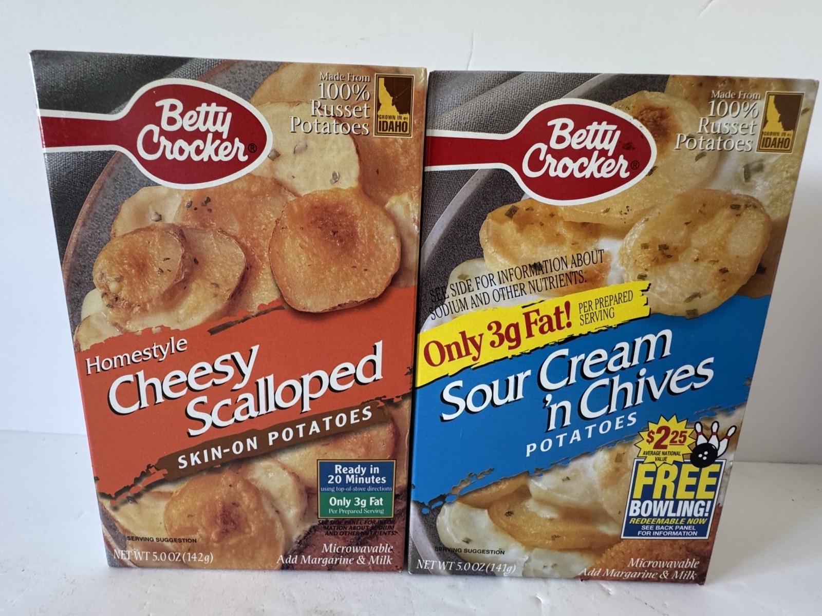 2 Vintage 1996 Unopened Box Betty Crocker Potatoes Advertising Movie Prop Rare