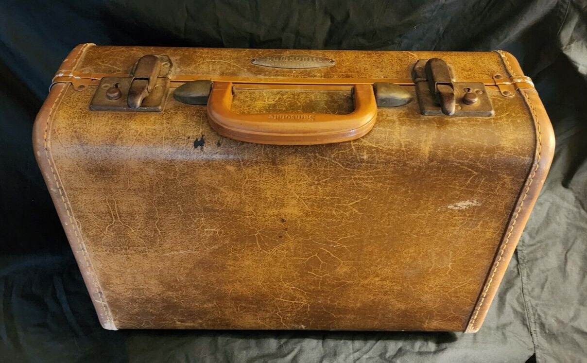 Rare Early Samsonite Luggage 1940's, Vintage, Antique, Unrestored, Stage Prop