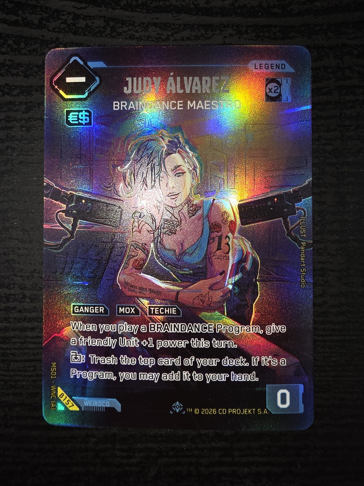 Judy Alvarez Braindance Maestro Iconic Legend B157 Cyberpunk TCG Pack Fresh NM