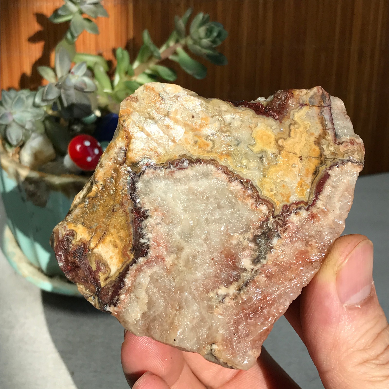 Natural crazy Mexican agate Crystal gemstone rough original Specimen 173g A7694