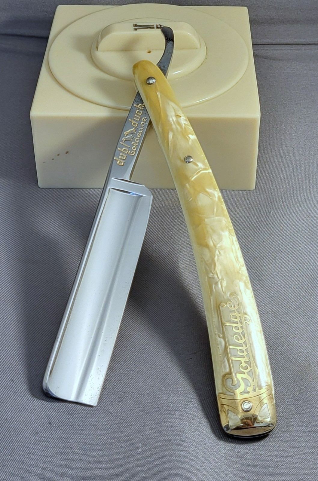 Vintage Restored DUBL DUCK - GOLDEDGE - Straight Razor - Shave Ready