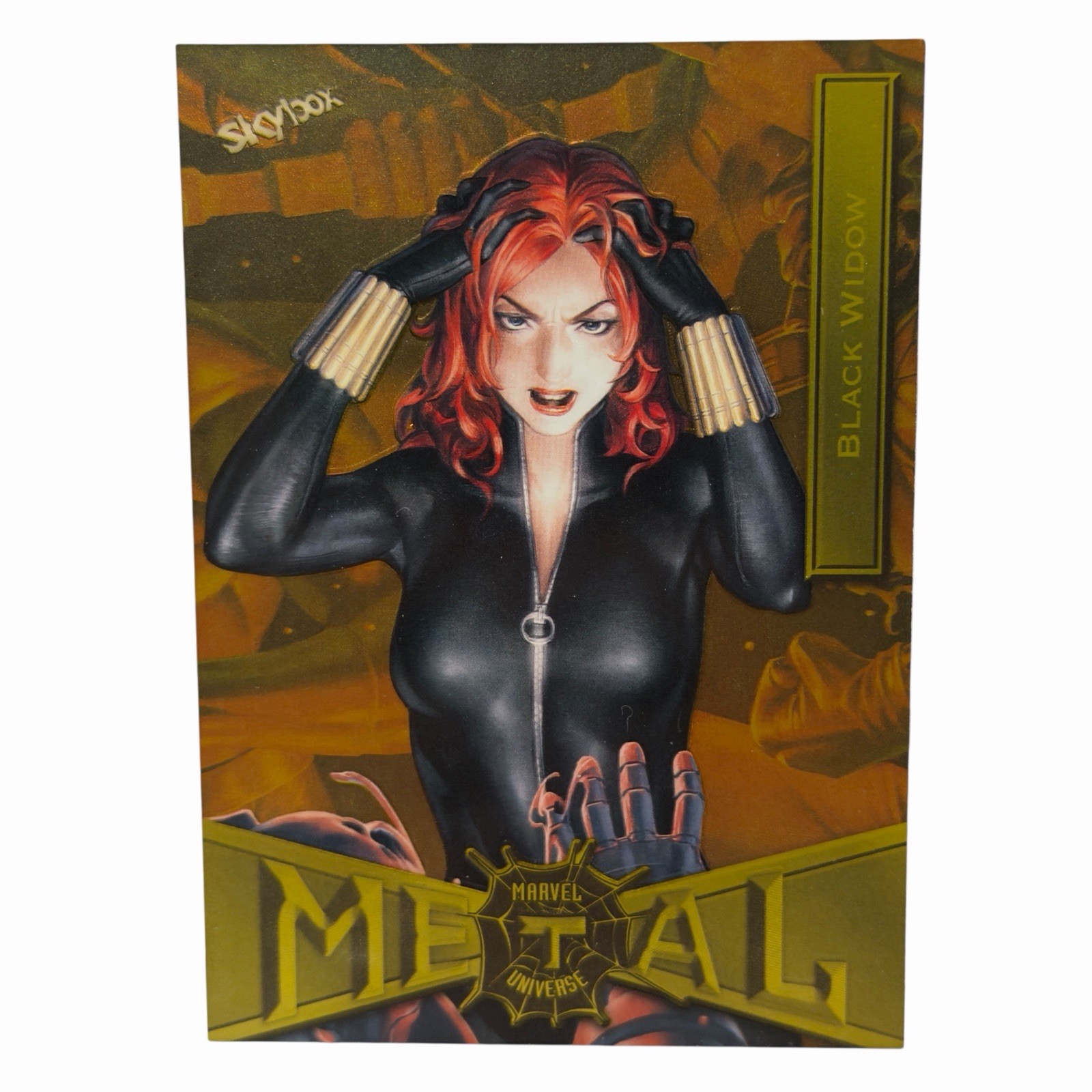 2022 Skybox Marvel Metal Universe Spider-Man - Black Widow #13 Light FX Yellow
