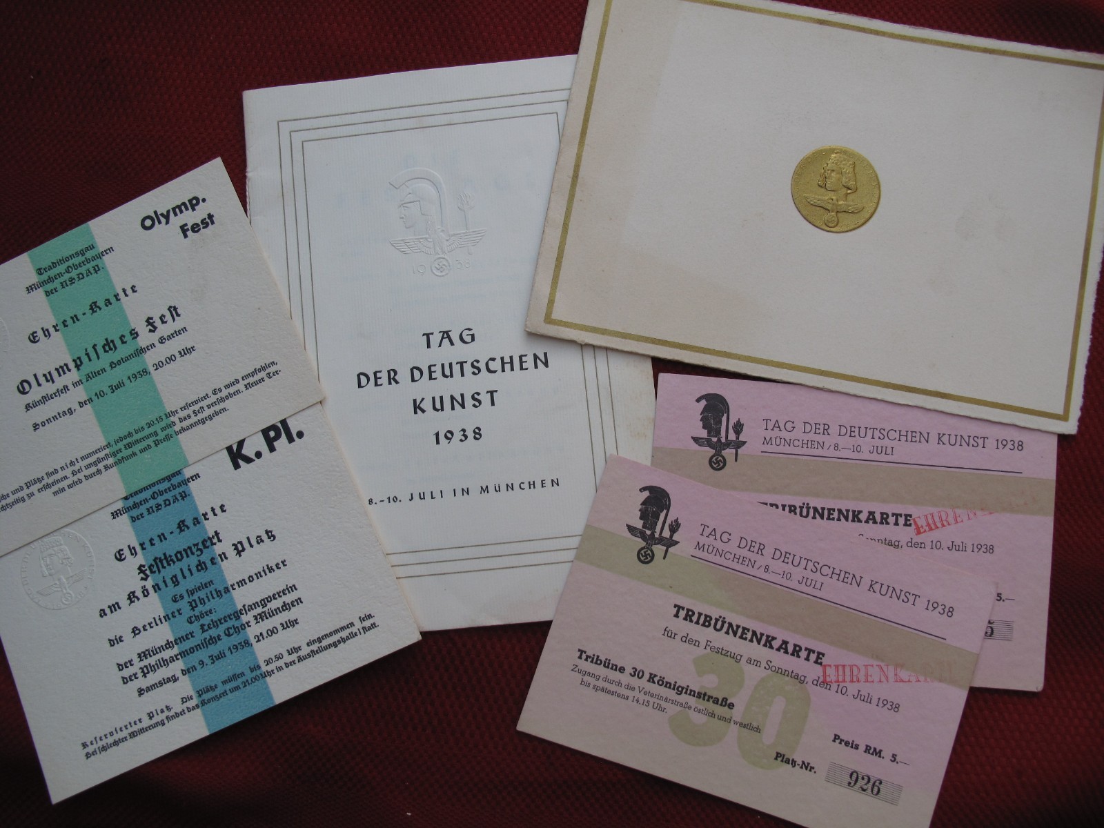 1938 the Great German ART Exhibition Program & Tickets