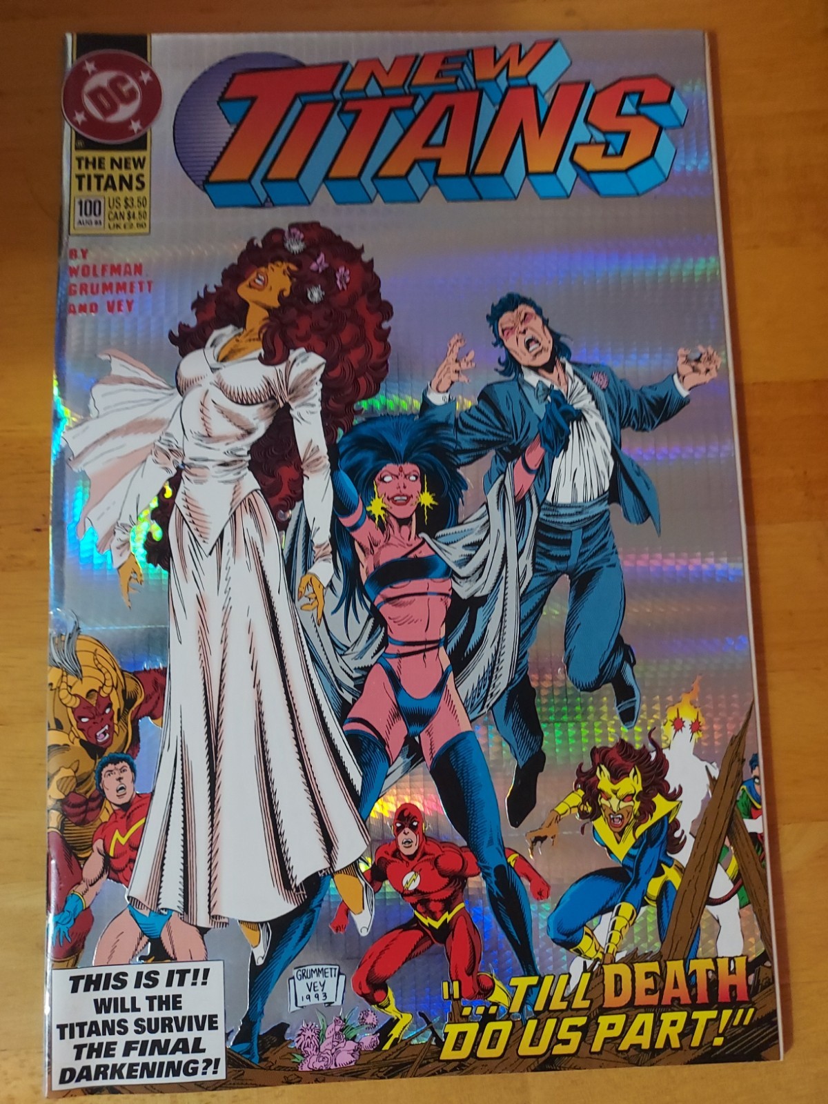 The New Titans #100 (1993) DC Comics Holofoil Foil Variant Cover Marv Wolfman