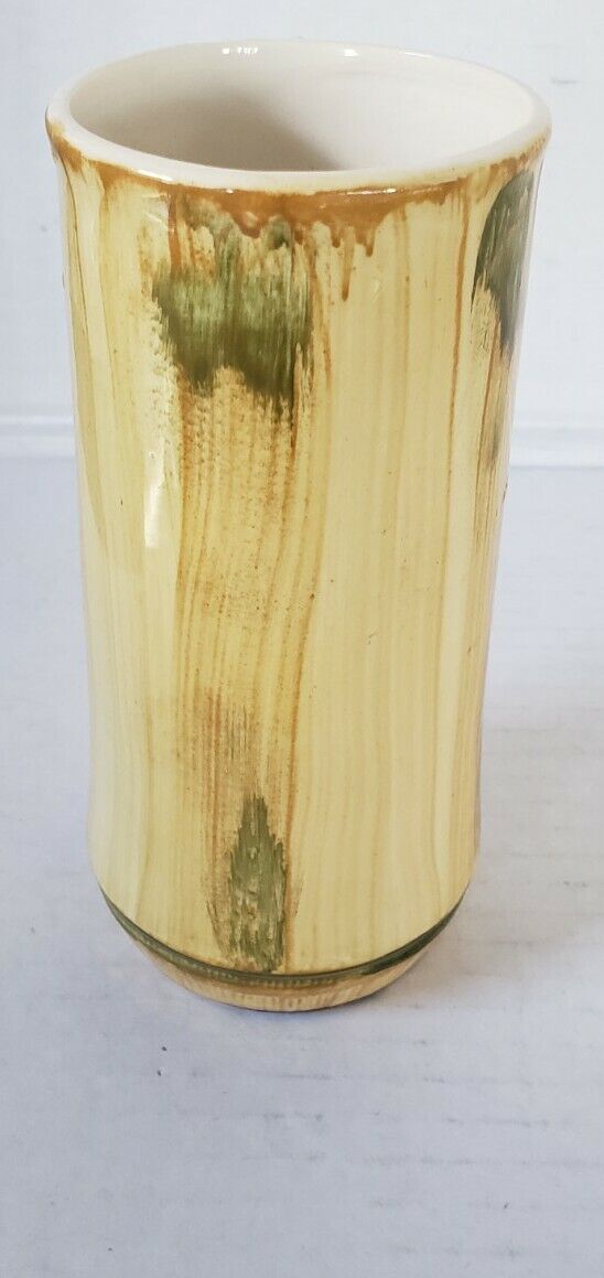 Vintage Island Worcester Jamaica Mid Century Modern Bamboo Design Vase Cup MCM 