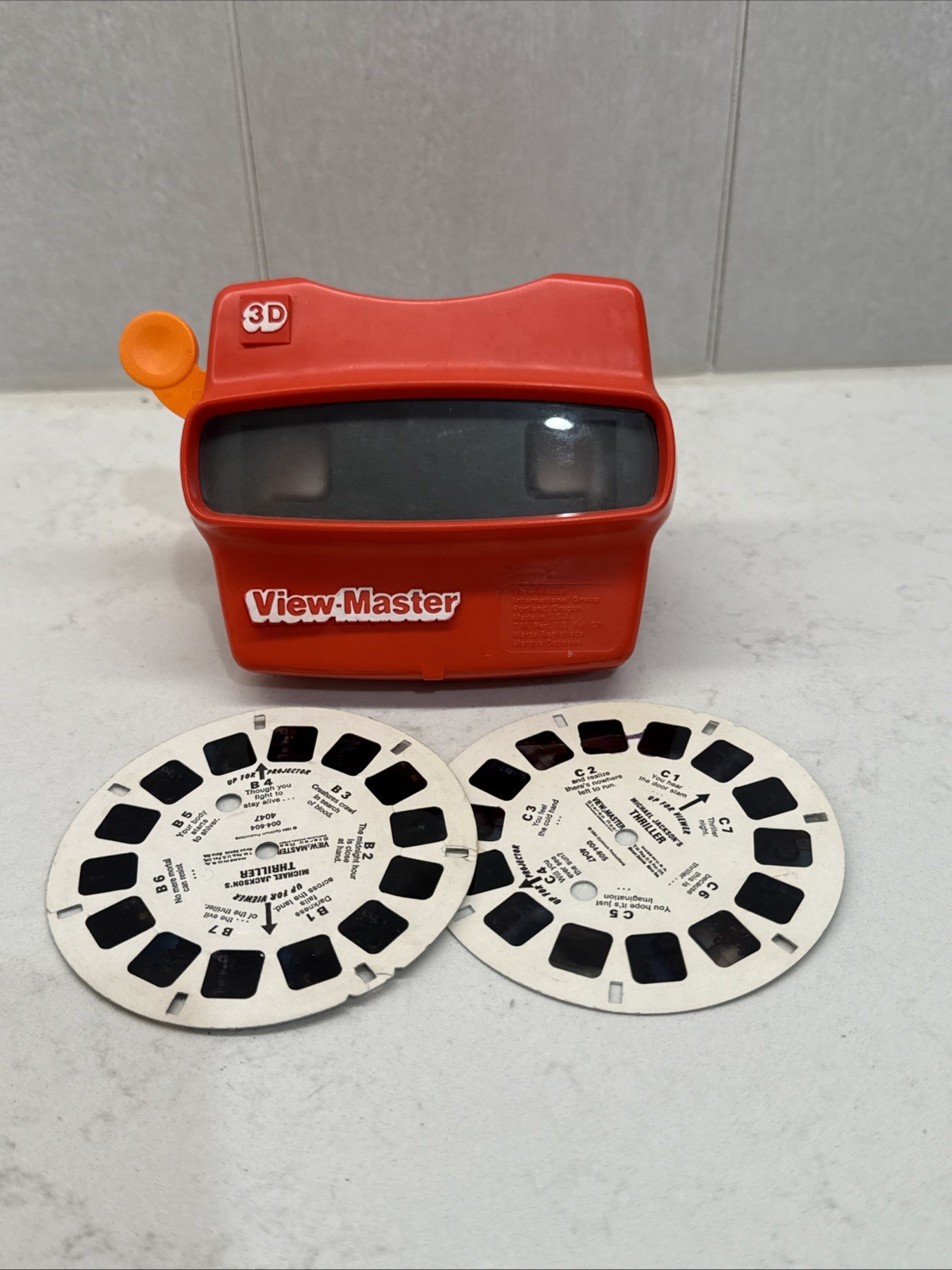 Vintage View-Master 3D Toy with 2/3 Michael Jackson Thriller Slides WORKS