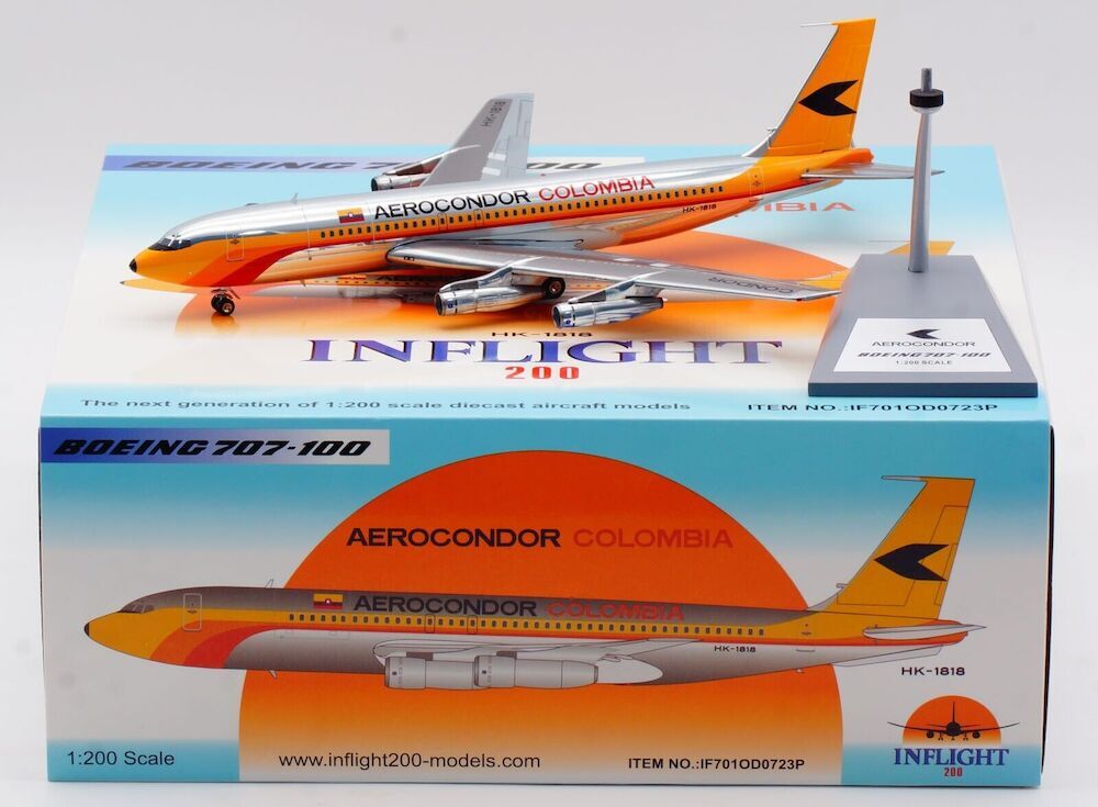 Inflight IF701OD0723P Aerocondor Colombia 707-100 HK-1818 Diecast 1/200 Model