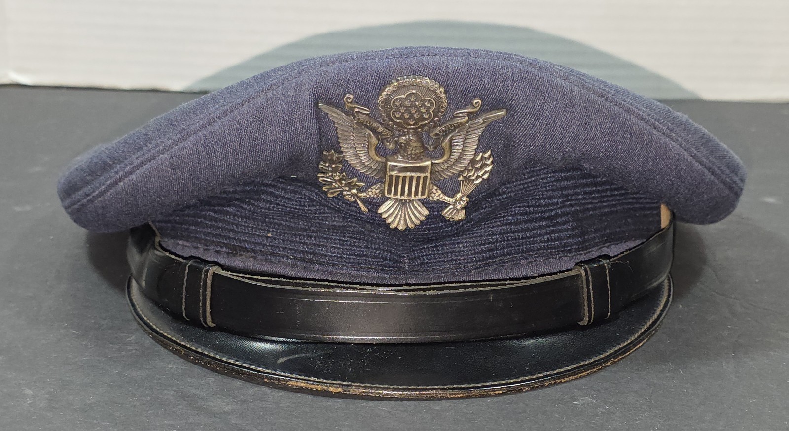 Vintage USAF Air Force Officer Visor Cap Blue 7 1/2 House of Craddock