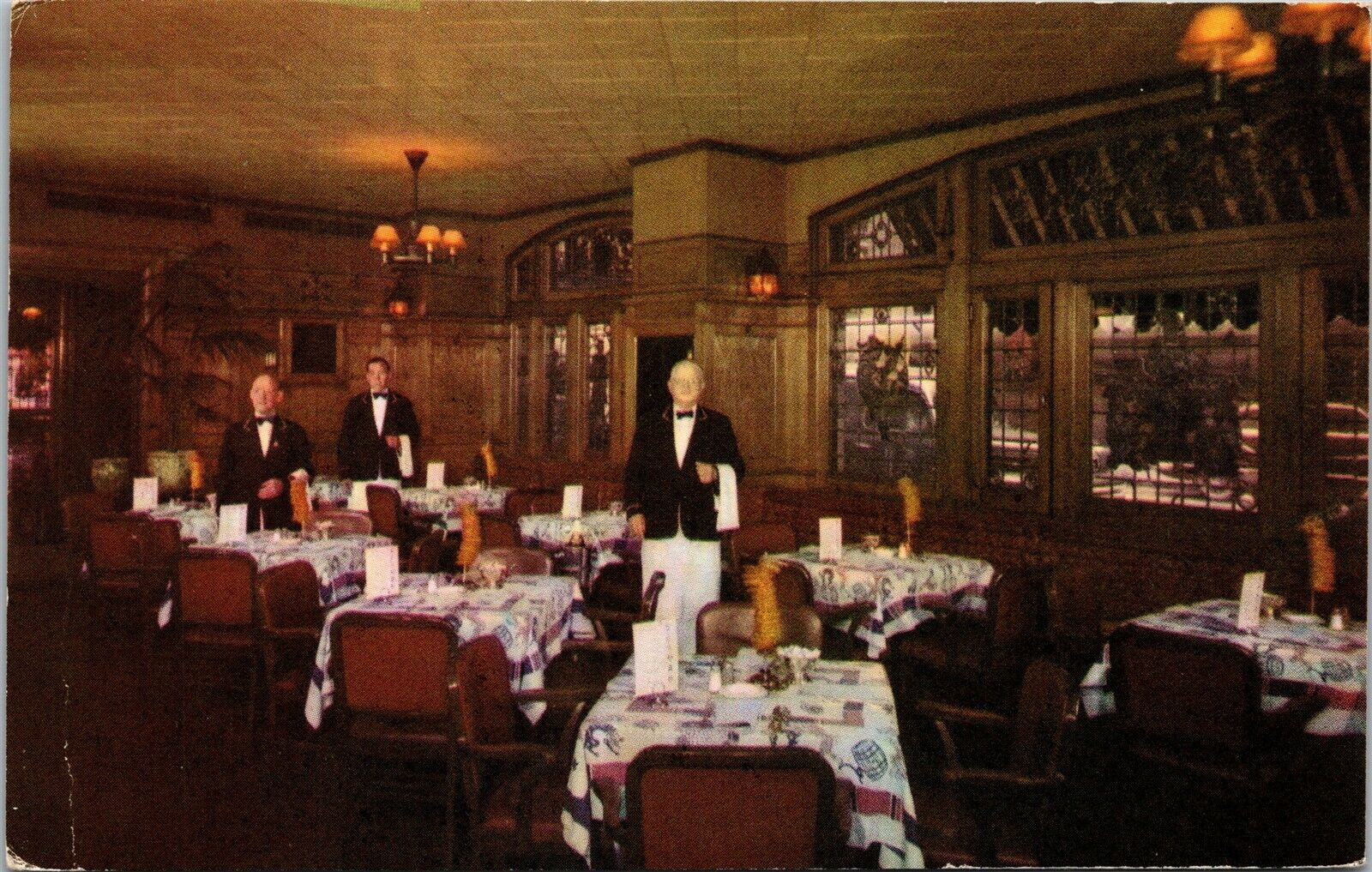 Vtg St Louis Missouri MO Hotel Mayfair Hofbrau Restaurant Dining Room Postcard