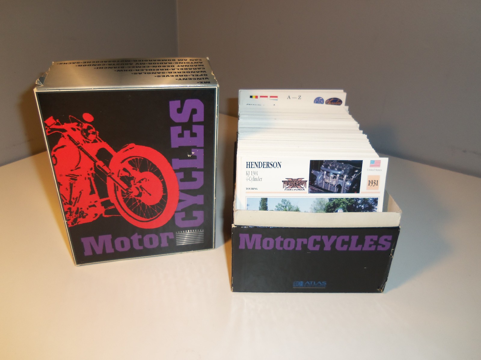 Vintage Motorcycles Atlas Card Set - Cards Box And Dividers