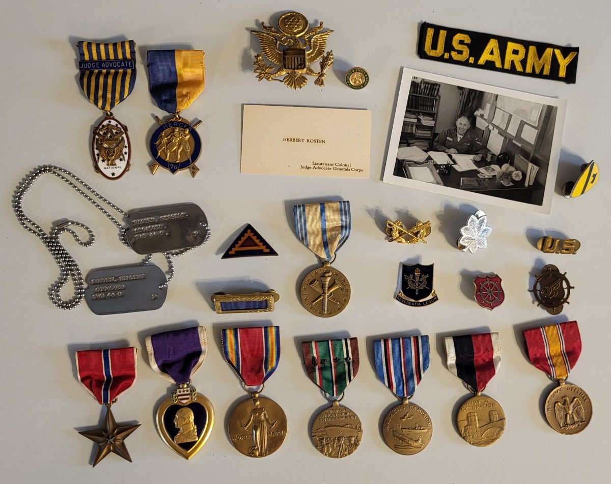 WWII US Army WIA Lt Colonel Medal Lot w/ Dog Tags  & More