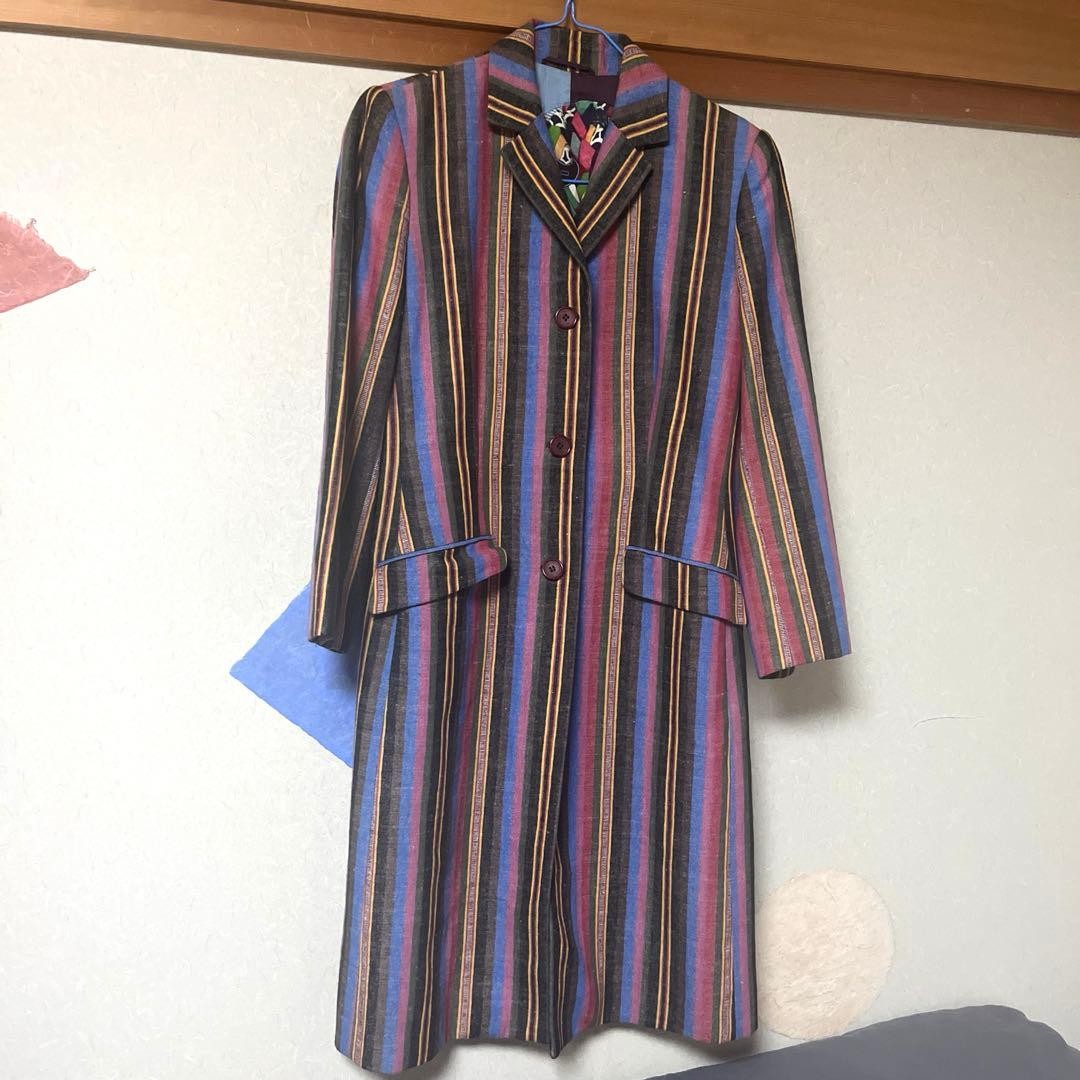 Etro Women Jacket Stripe Long Coat Size 42 M Limited Edition VHTF Designer Colle