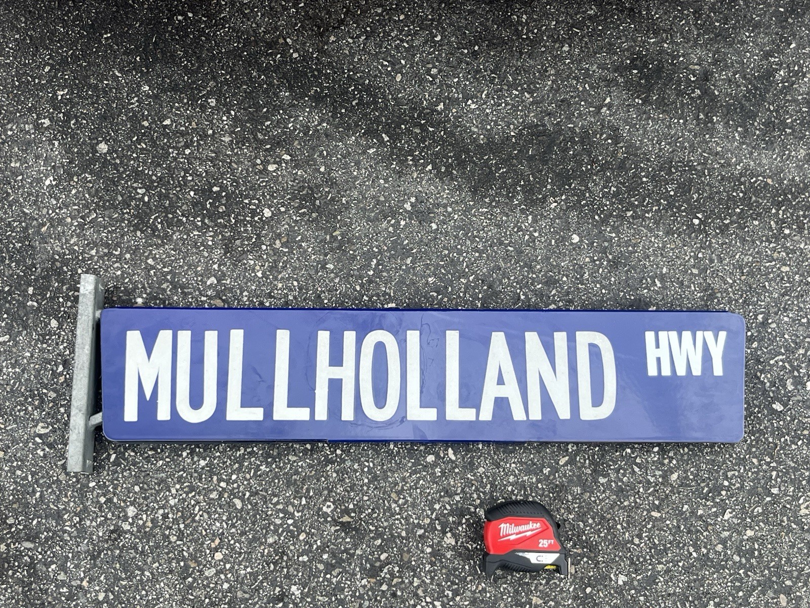 Vintage Los Angeles County Mulholland Hwy Street Sign RARE ERROR (Double L)