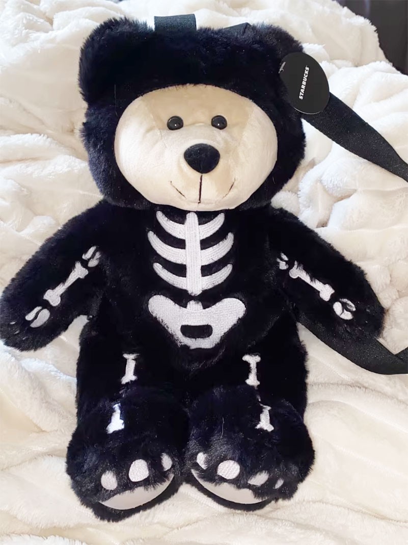 New Starbucks China 2024 Halloween Green Ghost Bear Bag Gift