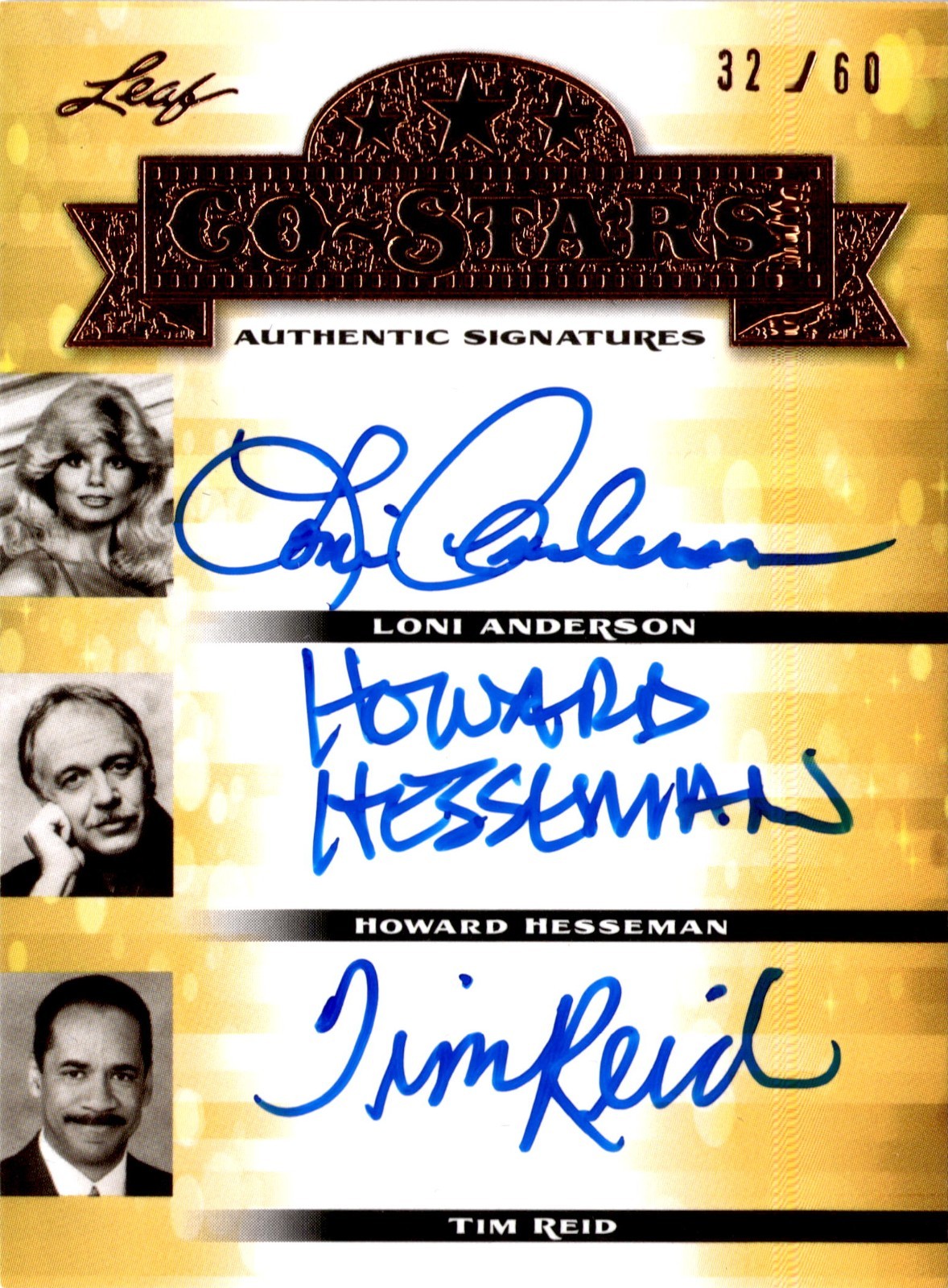 2013 Leaf Co-Stars Triple Autograph Anderson/Hesseman/Reid CS_WKRP s/n 32/60 AU
